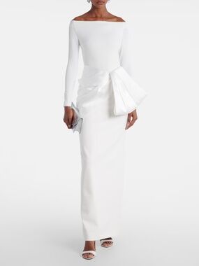 SOLACE LONDON Kori satin-trimmed gown Size-10